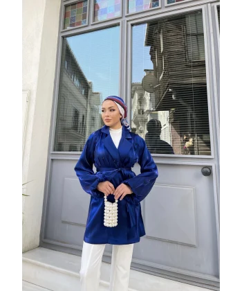 Moonlight Bağlamalı Ceket - Lacivert