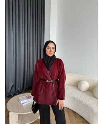 My-Edal Angora Hırka - Bordo