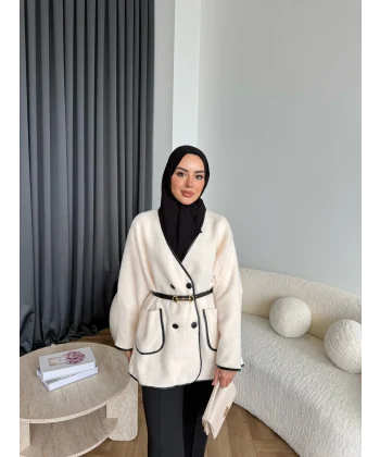 My-Edal Angora Hırka - Ekru