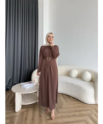 Nisa Sandy Elbise - Kahve