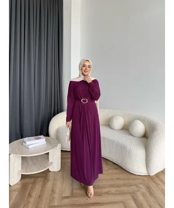 Nisa Sandy Elbise - Mürdüm