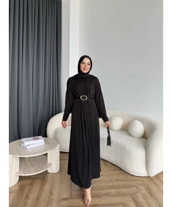 Nisa Sandy Elbise - Siyah
