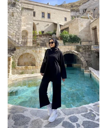 Oslen Kapuşonlu Oysho Takım - Siyah
