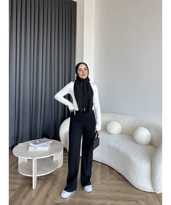 Oysh Kumaş Pantolon - Siyah