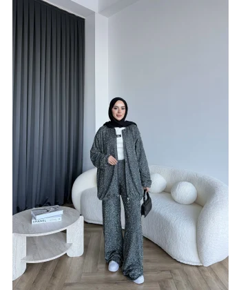 Parıltı Bomber İkili Takım - Antrasit