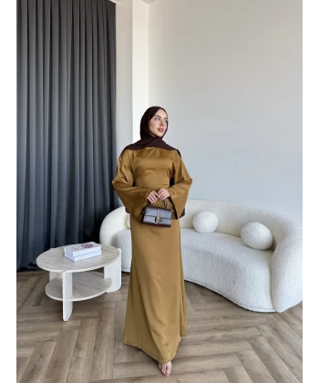 Pln- Aslıhan Saten Elbise - Hardal