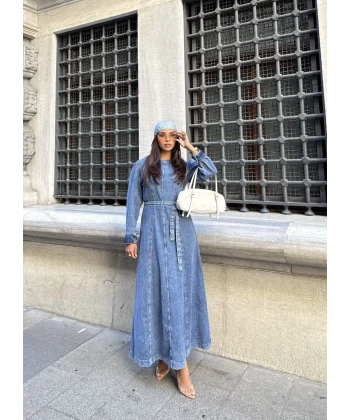 Radi Kot Elbise - Açık Mavi