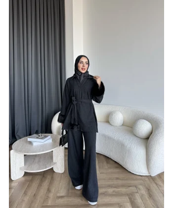 Rorys Kürk Detaylı Takım - Antrasit