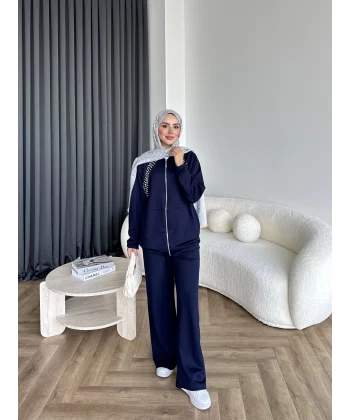 Rufina Taşlı Takım - Lacivert