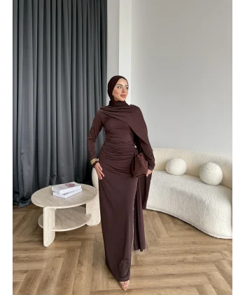 Sandy Arabic Elbise - Kahve