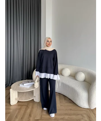 Seren Gömlek Detaylı Oysh Takım - Lacivert