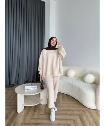 Spor Eşofman Takım - Bej