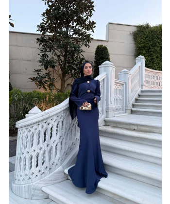 Sue Tasarım Elbise - Lacivert