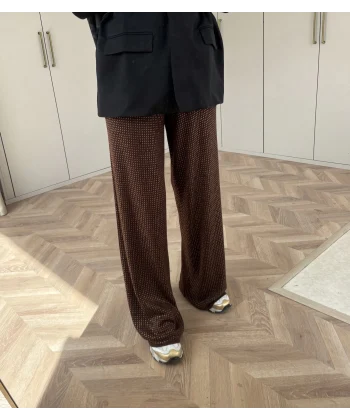 Taşlı Triko Pantolon - Kahve