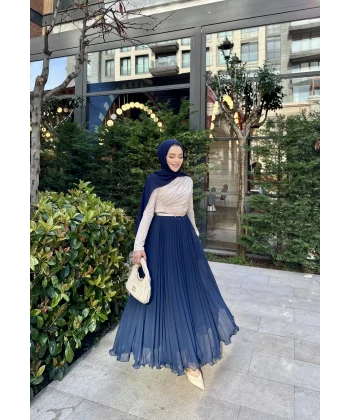 Tül Etek - Lacivert