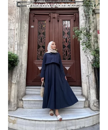 Valse Etekli Keten Takım - Lacivert