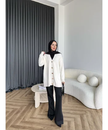 Viona Tüylü Hırka - Ekru