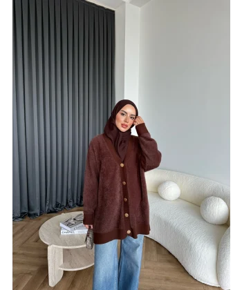 Viona Tüylü Hırka - Kahve