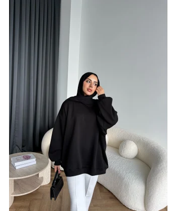 Yds-Oversize 3 İplik Sweat - Siyah