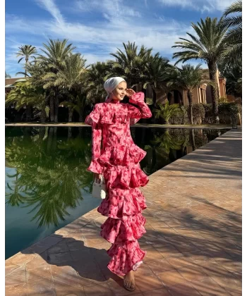 Zehr Keten İndirimli Elbise - Pembe