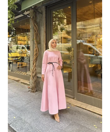 Zühre Puf Elbise - Pembe