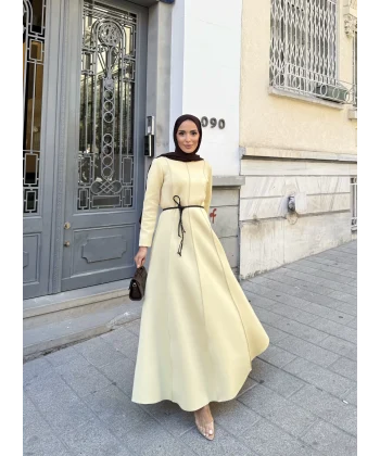 Zühre Puf Elbise - Sarı