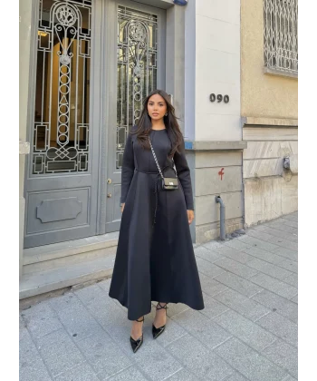 Zühre Puf Elbise - Siyah