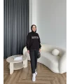 1-Muadil Taşlı Sweat - Siyah