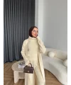 3 Lü Kimono Triko Takım - Bej