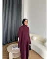 3 Lü Kimono Triko Takım - Bordo
