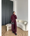 3 Lü Kimono Triko Takım - Bordo