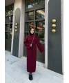 Balon Kol Triko Elbise - Bordo