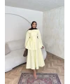 Belden Oturtmalı Etekli Takım - Sarı
