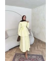 Belden Oturtmalı Etekli Takım - Sarı