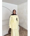 Belden Oturtmalı Etekli Takım - Sarı