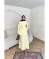 Belden Oturtmalı Etekli Takım - Sarı