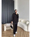 Derla Taş Detaylı Eşofman Takım - Siyah