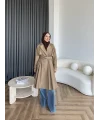 Dökümlü Trençkot - Camel