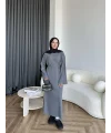 Dora Triko Elbise - Gri