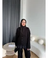Elenor Düğmeli Triko Takım - Siyah