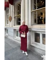 Fitilli Triko Elbise - Bordo