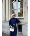 Fitilli Triko Elbise - Lacivert