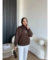 Gn-Mın Taşlı Sweat - Kahve