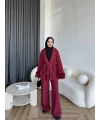 Hümas Kürk Detaylı Takım - Bordo ÖN SİPARİŞ