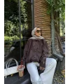 İsra Düğmeli Ceket - Acı Kahve