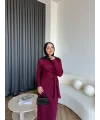 Kelsi Bağlamalı Elbise - Bordo