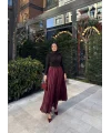 Kırışık Etek - Bordo