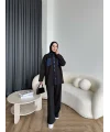 Kot Detaylı Oysh Takım - Siyah