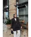 Kurdele Detaylı Kot Ceket - Siyah