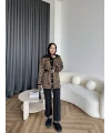 Leopar Gold Düğmeli Hırka